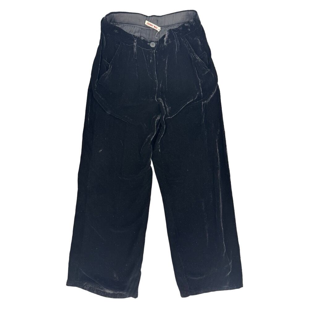 Johhny Was Trousers Black Velvet Wide Leg Size Small 32" waist/hips